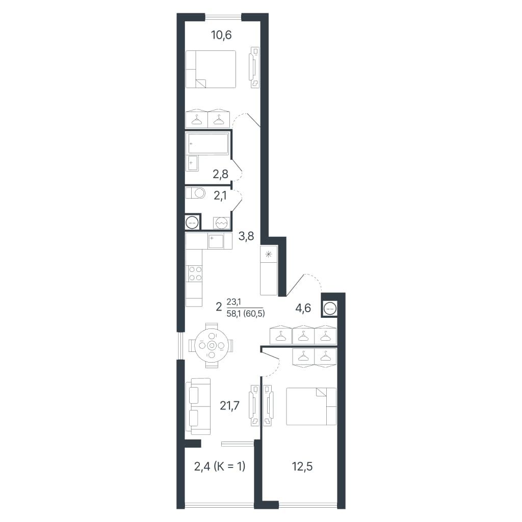 ЖК Звездный старт Секция 1 Квартира 4